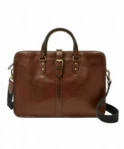 Fossil Homme GREENVILLE Sac Ordinateur Cognac