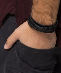 Fossil Bracelet Black/silver Coloured Homme