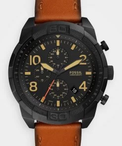 Fossil Homme BRONSON Montre à Aiguilles Brown