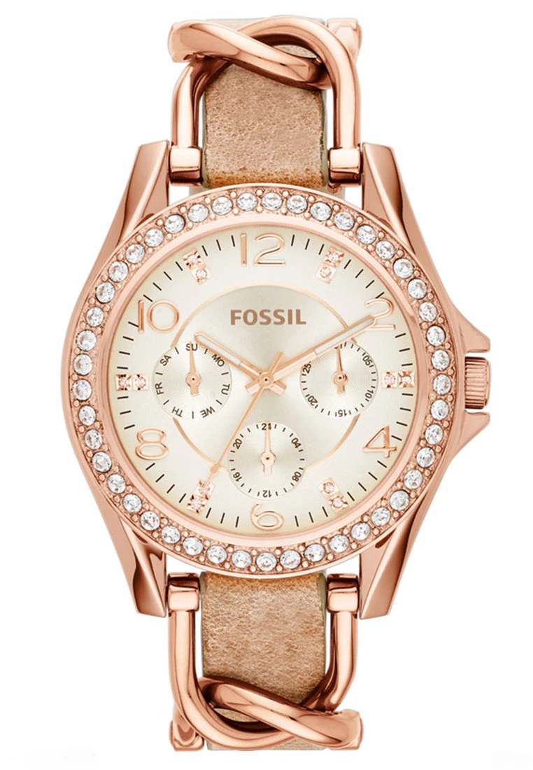 Fossil RILEY Montre Rosegold Coloured/light Brown Femme 4 Fossil RILEY Montre Rosegold Coloured/light Brown Femme – Image 2