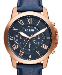 Fossil Homme Montre à Aiguilles Blue/rose Gold