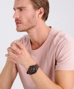 Fossil Montre à Aiguilles Dunkelbraun Homme