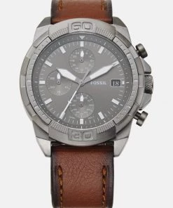 Fossil Homme BRONSON Montre à Aiguilles Silver Coloured